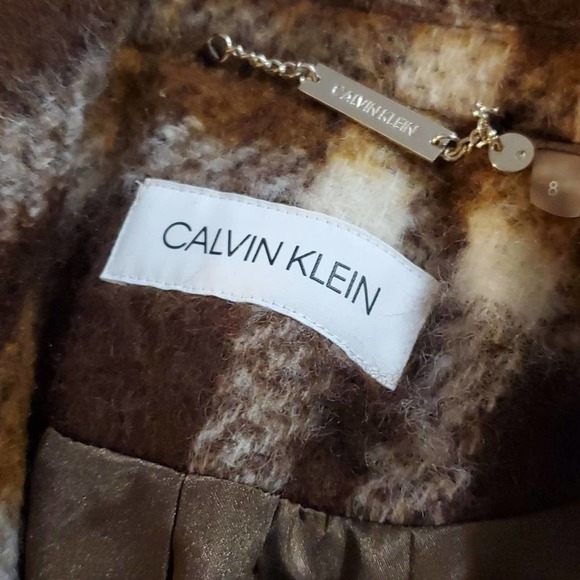 Calvin Klein Women's Plaid Single-Breasted wool Walker‎ Coat size 8 new!!! - Picture 5 of 8